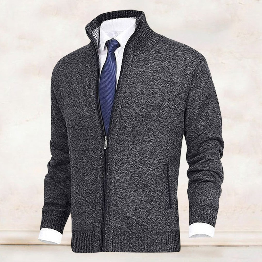 Zip-Up Collared Cardigan Jacket
