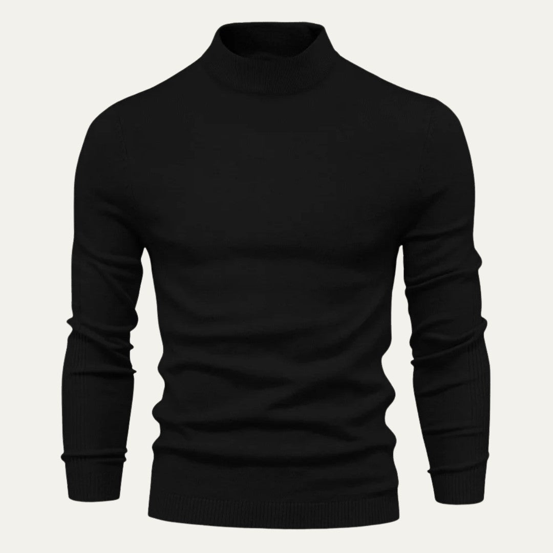 Slim-Fit High Neck Knit Sweater