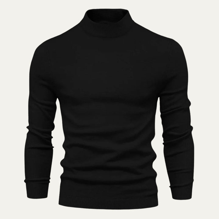 Slim-Fit High Neck Knit Sweater