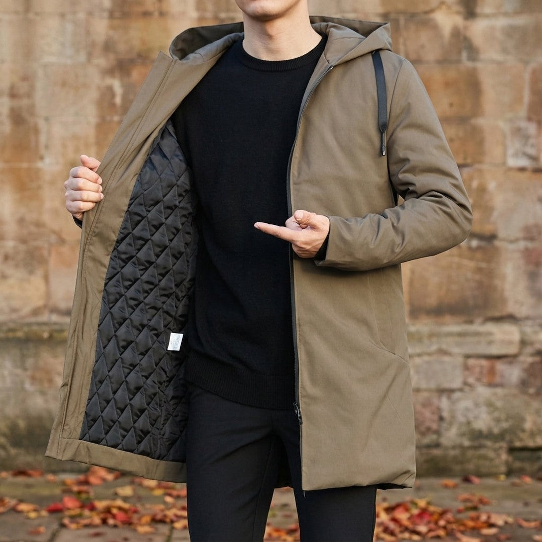 Men's Nordvik Quilted-Lining Hooded Mid Coat