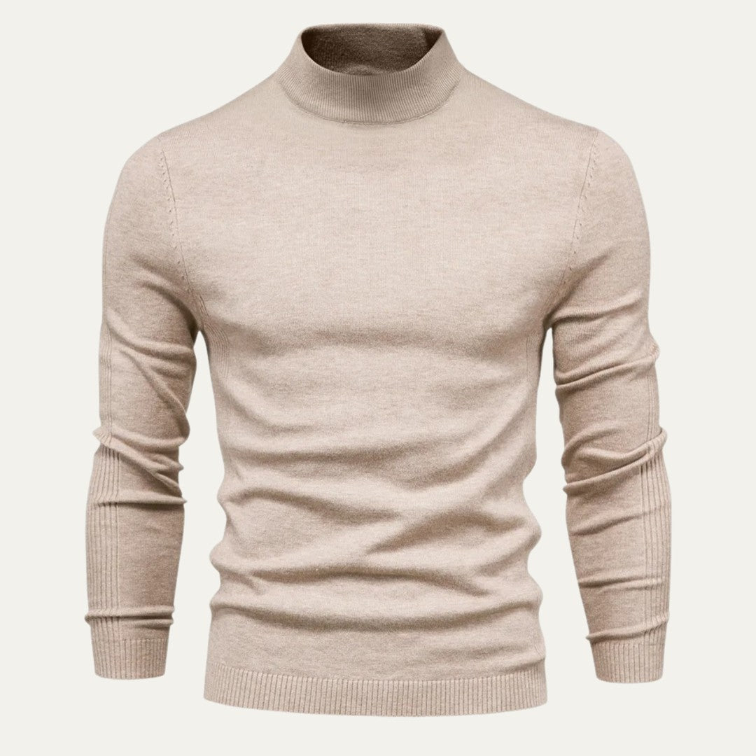 Slim-Fit High Neck Knit Sweater