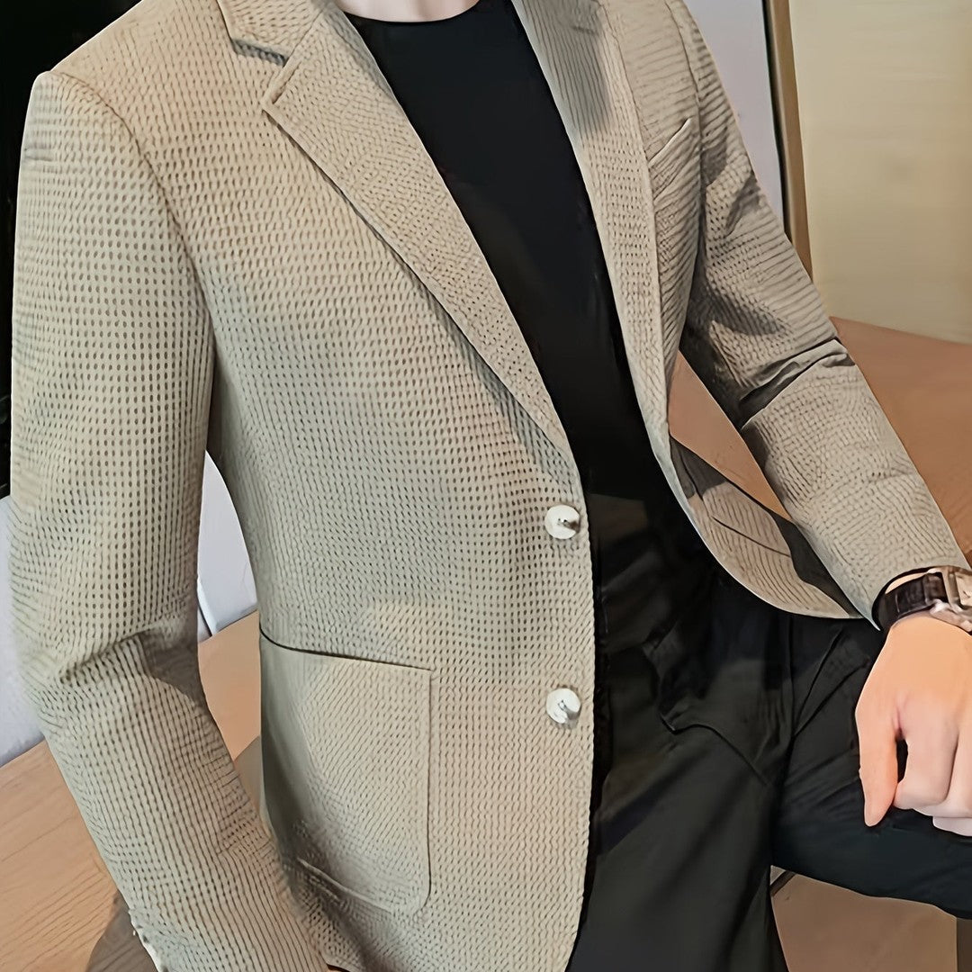 LAPEL KNIT BLAZER FOR MEN