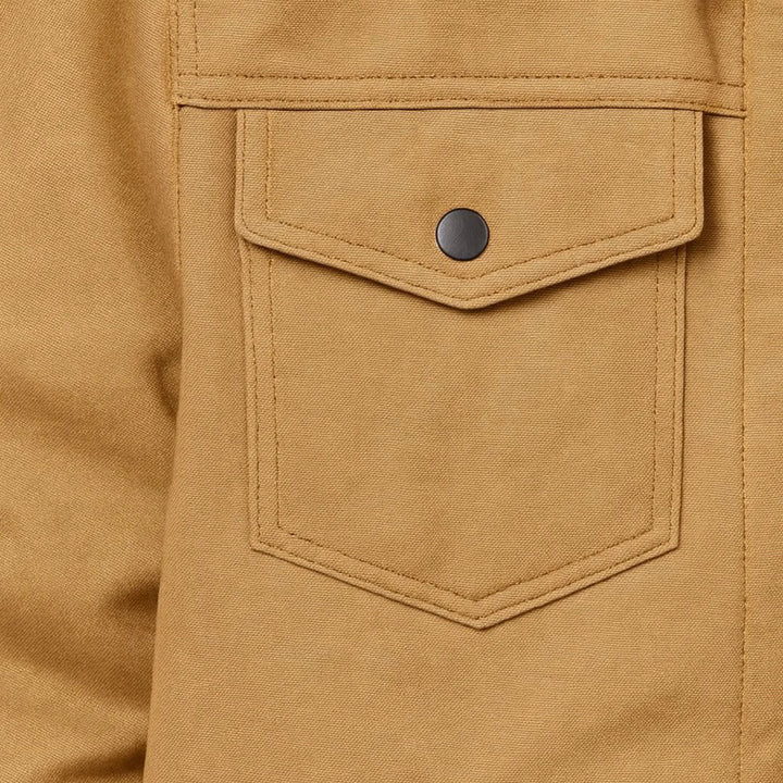 Fleece-Trim Button-Front Field Jacket
