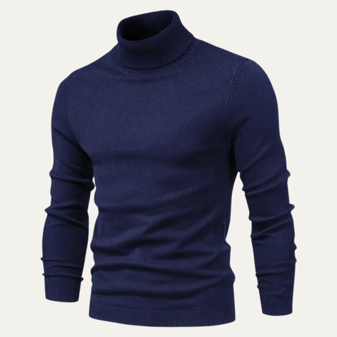 Slim-Fit High Neck Knit Sweater