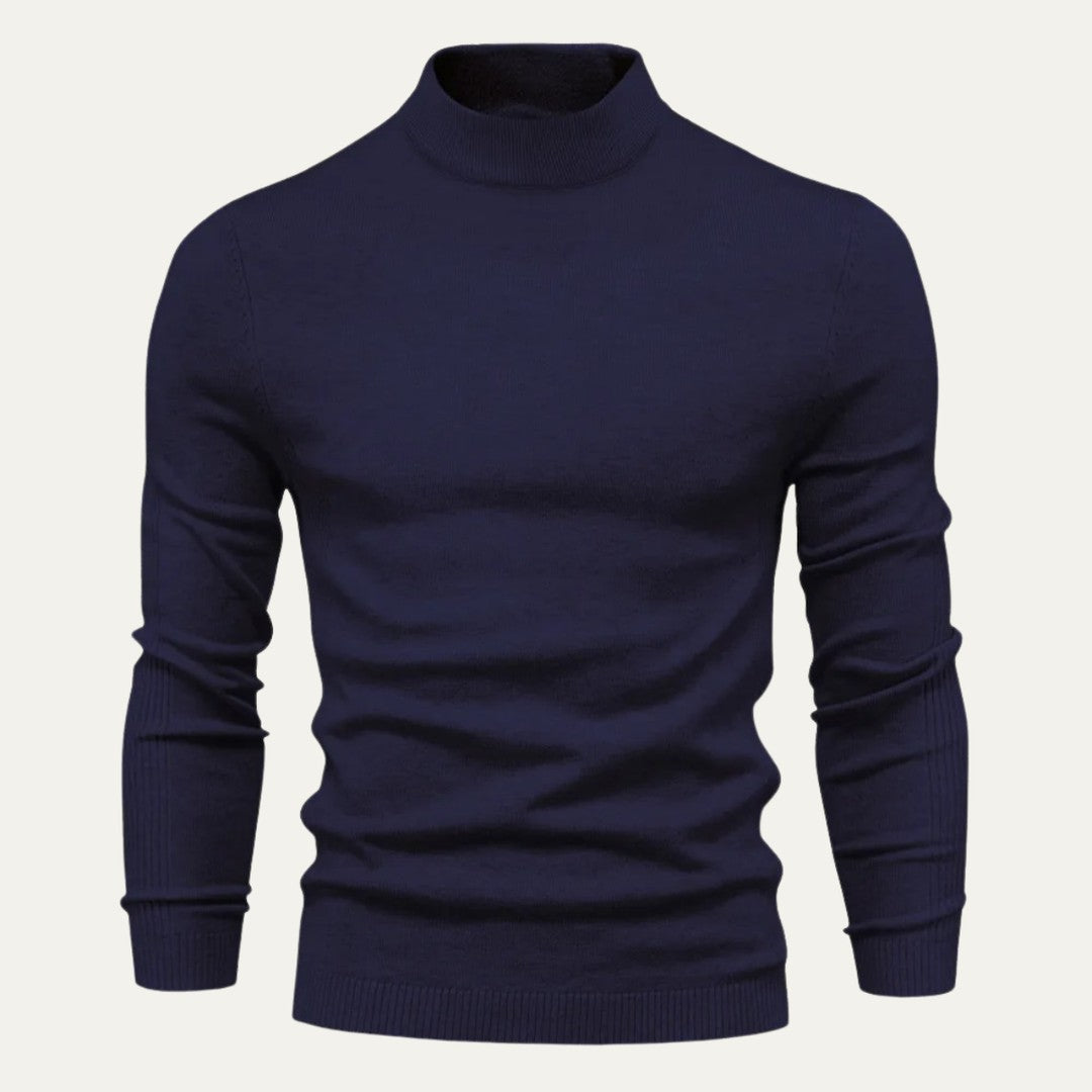 Slim-Fit High Neck Knit Sweater