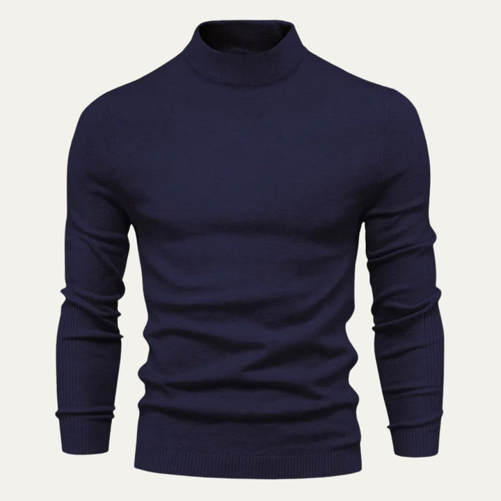 Slim-Fit High Neck Knit Sweater