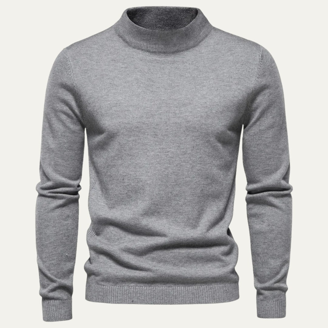 Slim-Fit High Neck Knit Sweater