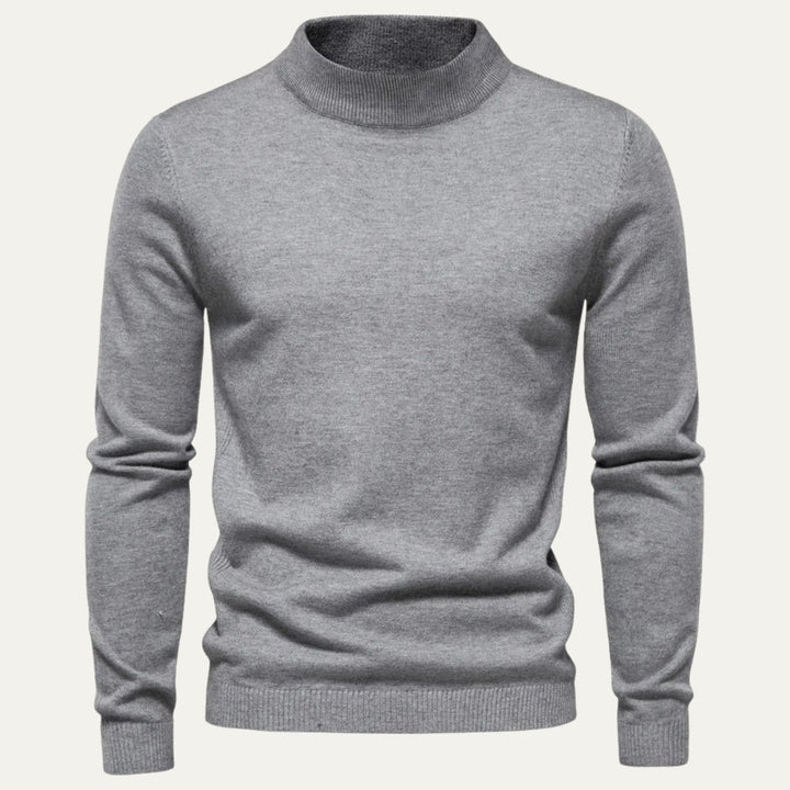 Slim-Fit High Neck Knit Sweater