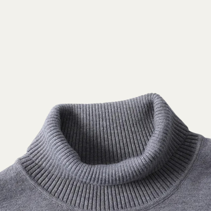 Slim-Fit High Neck Knit Sweater