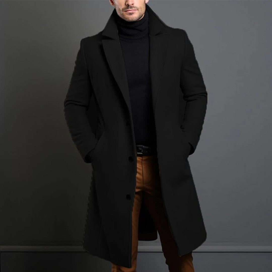 Wool-Look Longline Overcoat