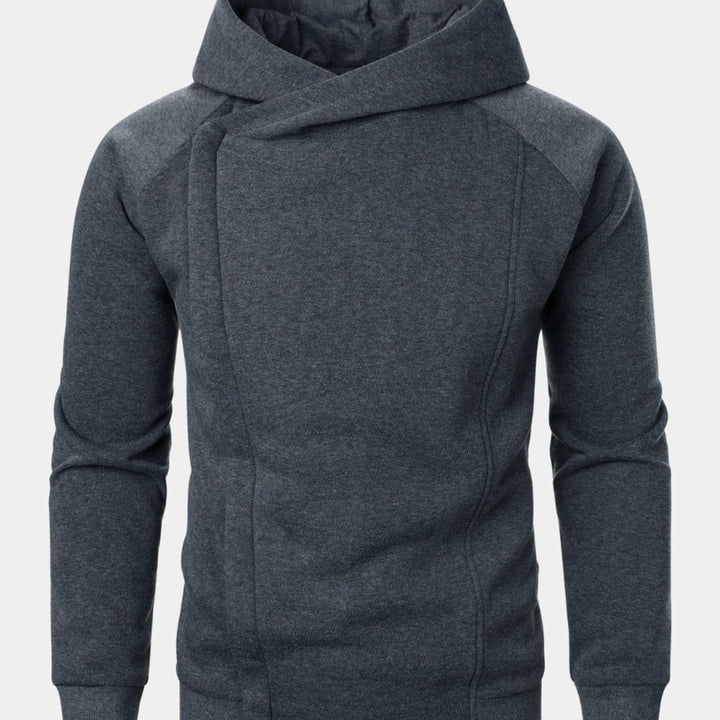 Crossover Collar Zip Hoodie