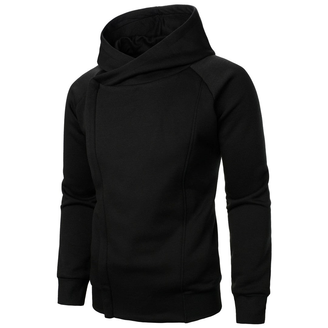 Crossover Collar Zip Hoodie
