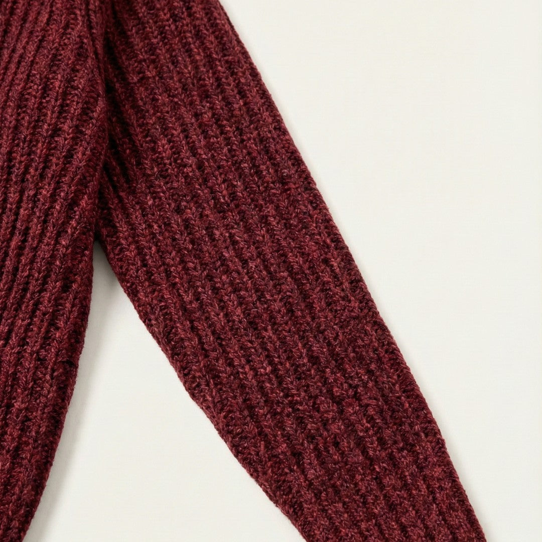 Chunky Rib-Knit Shawl Collar Cardigan with Patch Pockets