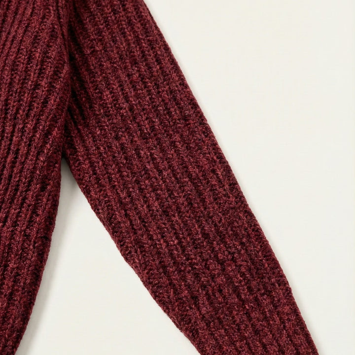 Chunky Rib-Knit Shawl Collar Cardigan with Patch Pockets