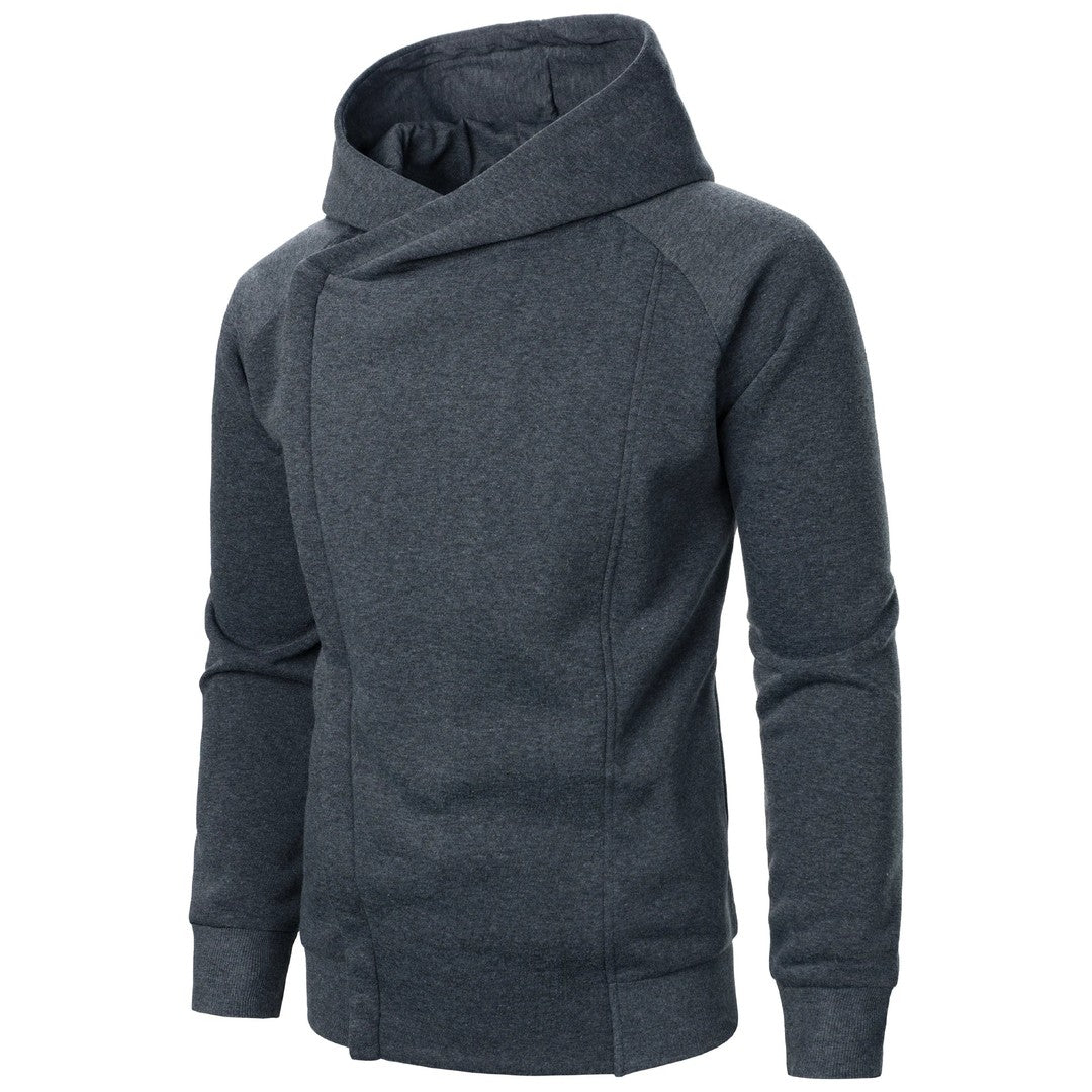 Crossover Collar Zip Hoodie