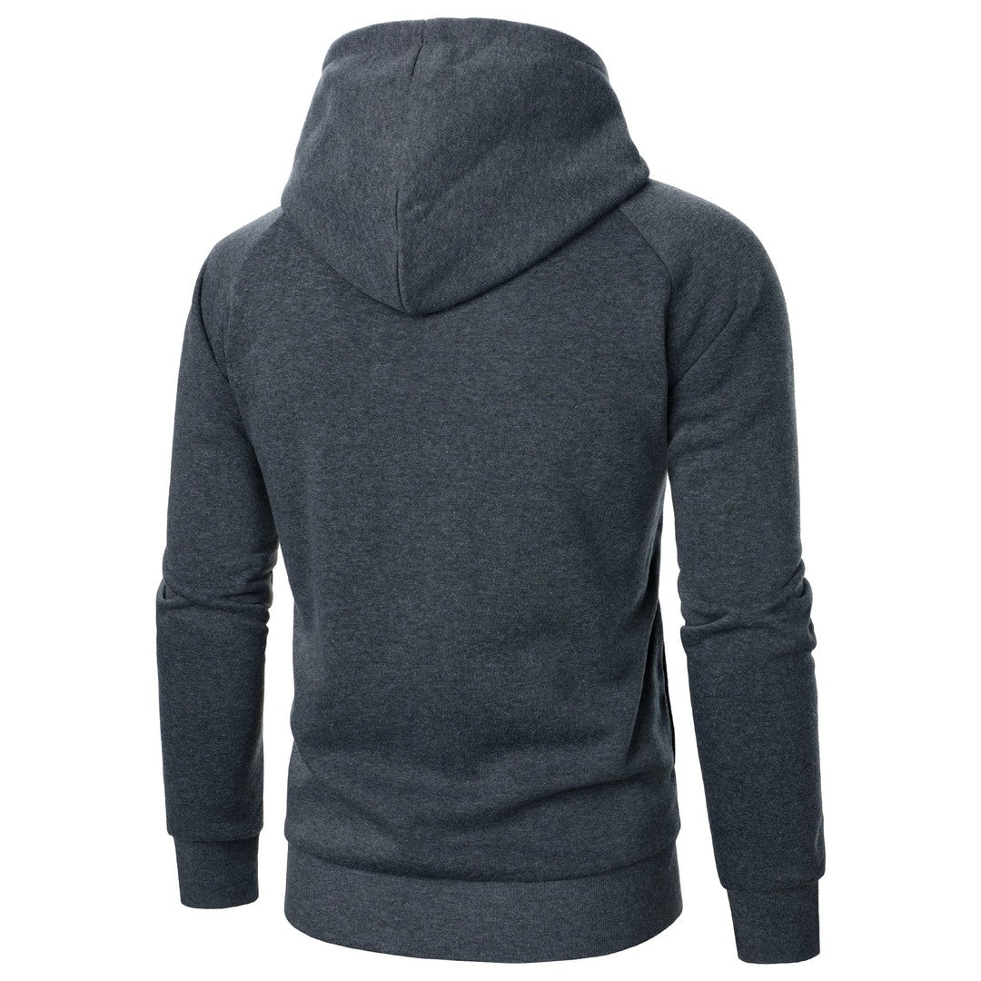 Crossover Collar Zip Hoodie