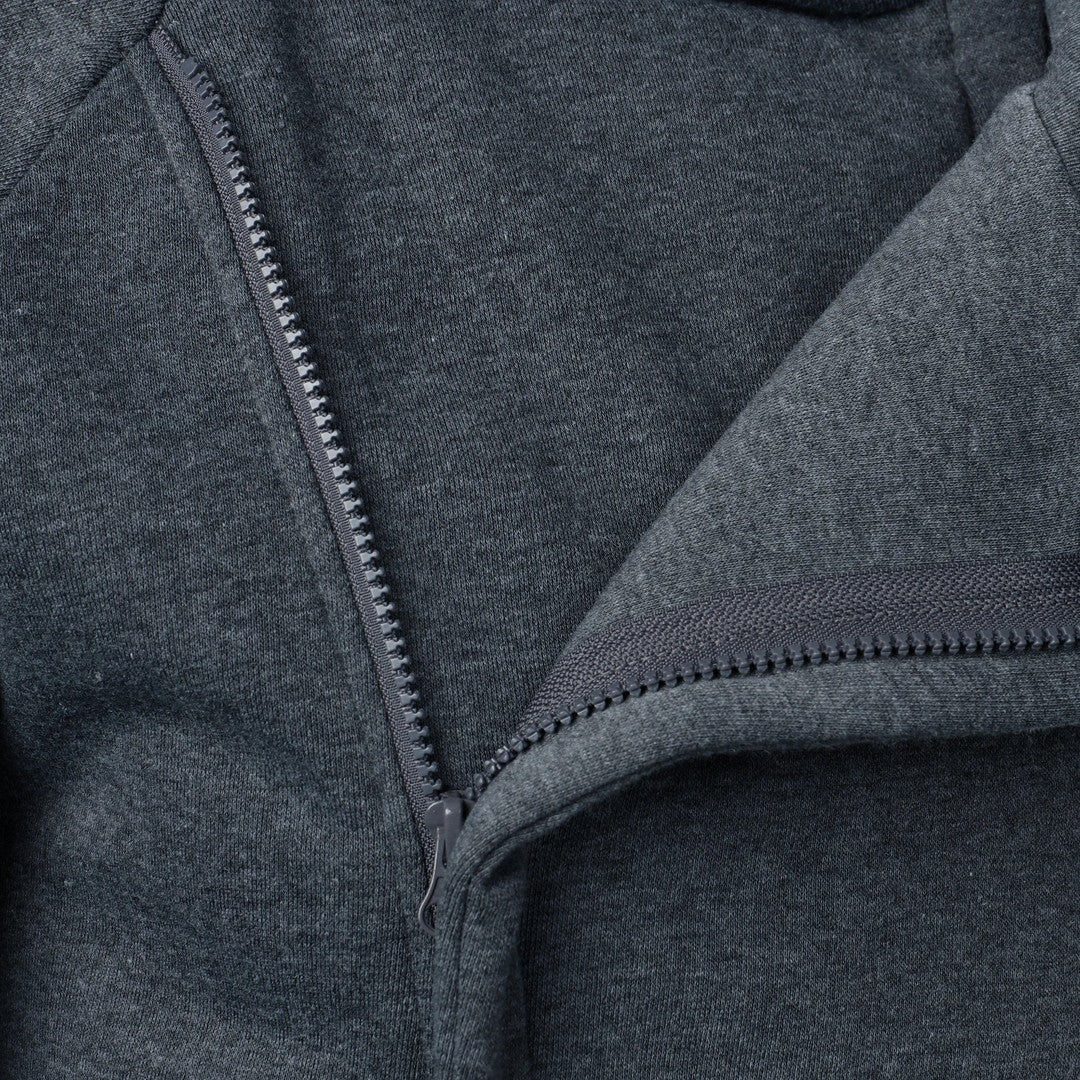 Crossover Collar Zip Hoodie