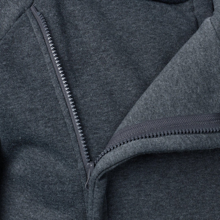 Crossover Collar Zip Hoodie