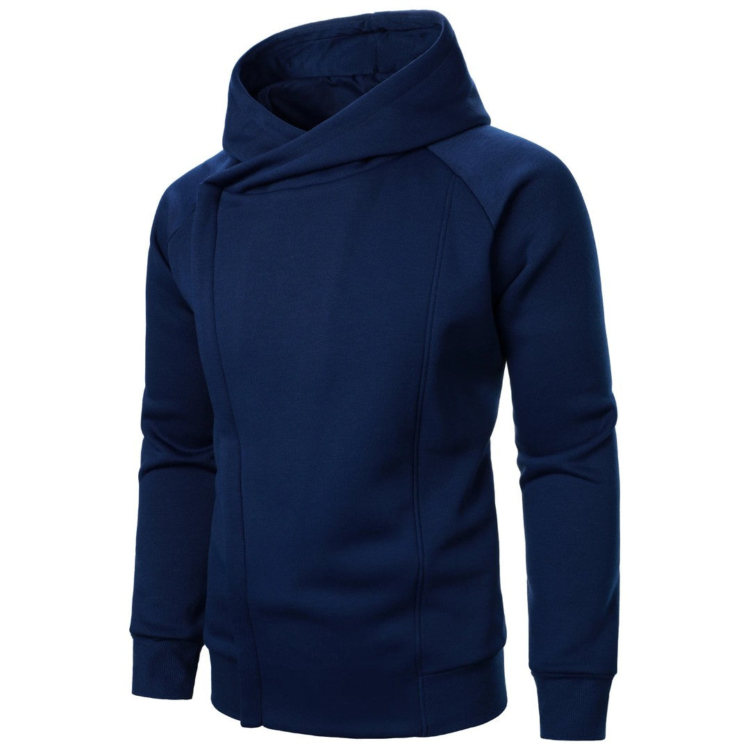 Crossover Collar Zip Hoodie