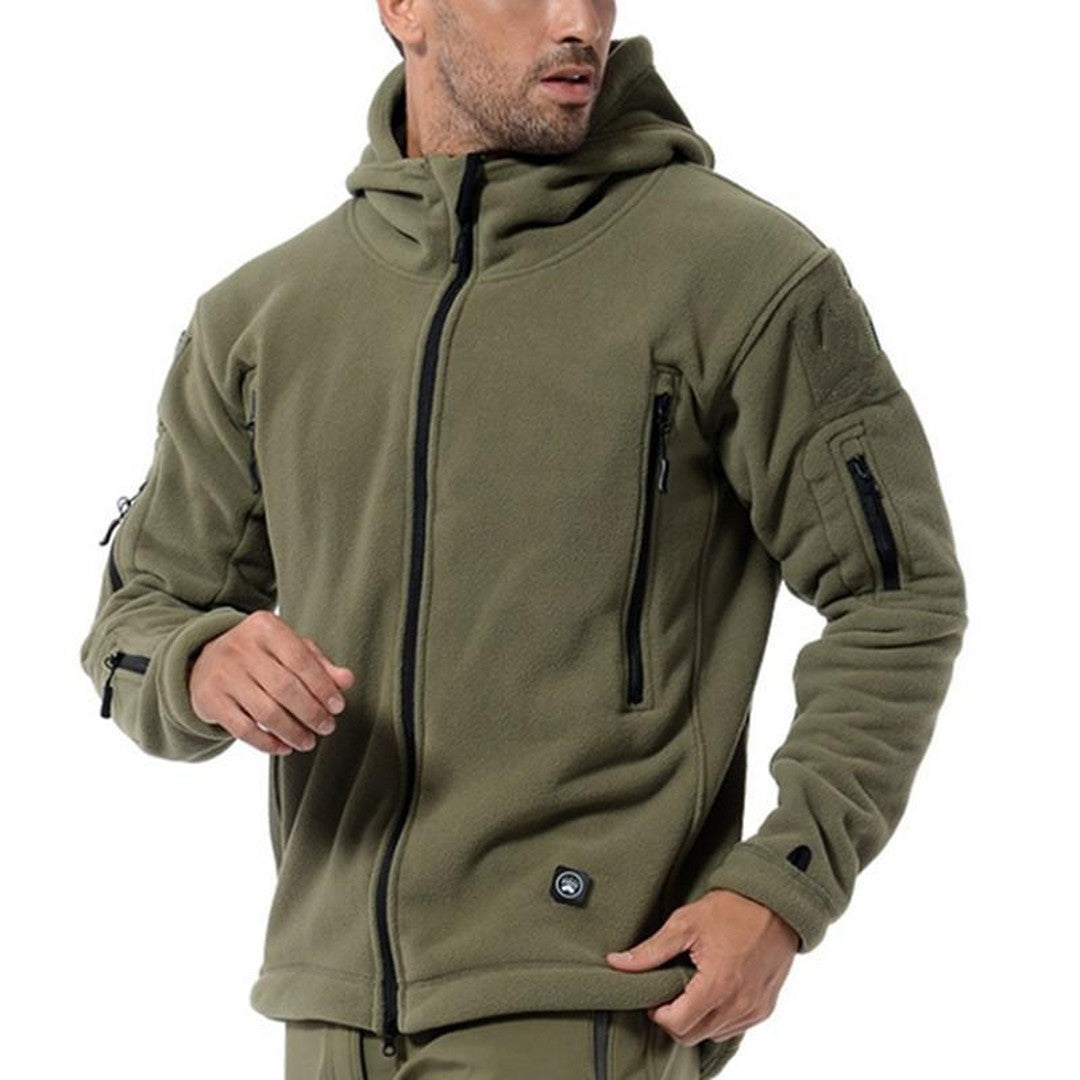 Hooded Fleece Multi-Pocket Jacket