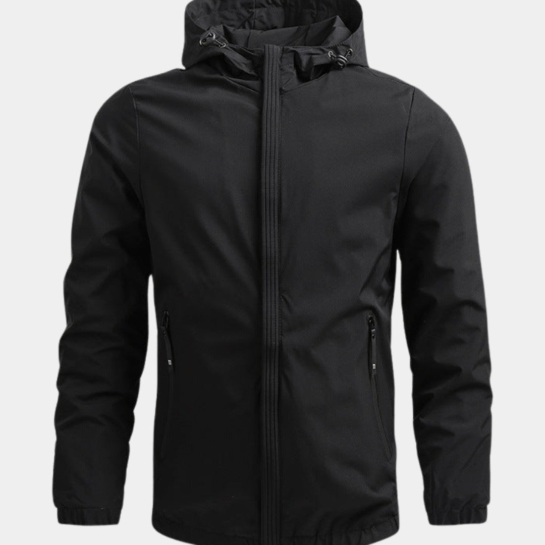 Zip-Front Hooded Shell Jacket