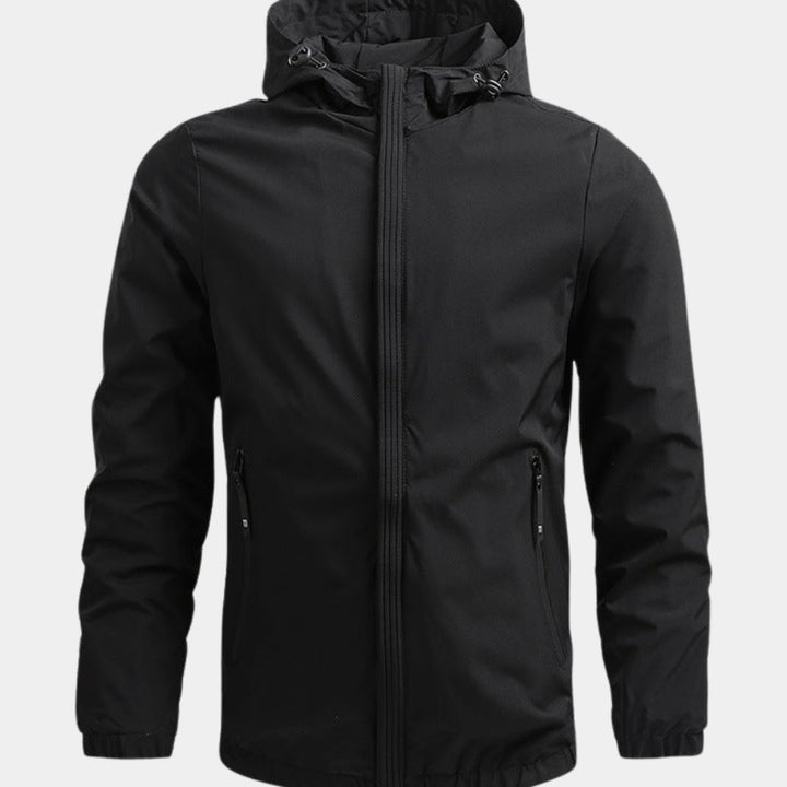 Zip-Front Hooded Shell Jacket