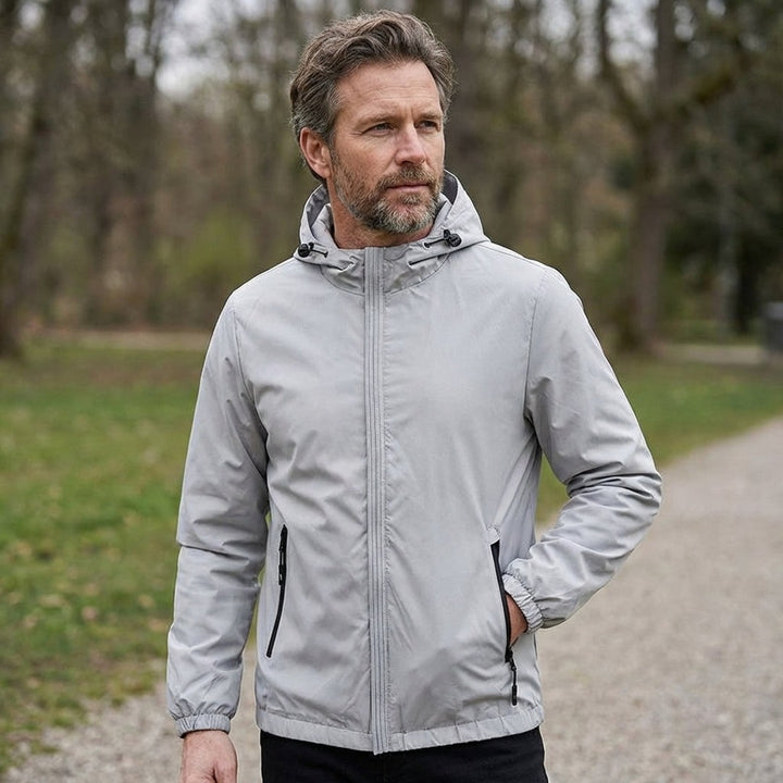 Zip-Front Hooded Shell Jacket