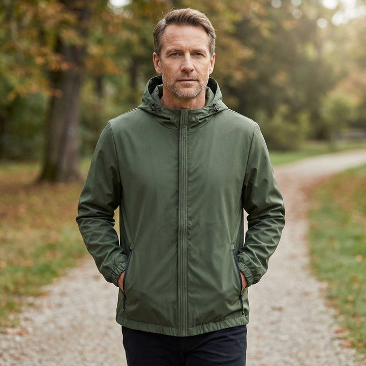 Zip-Front Hooded Shell Jacket