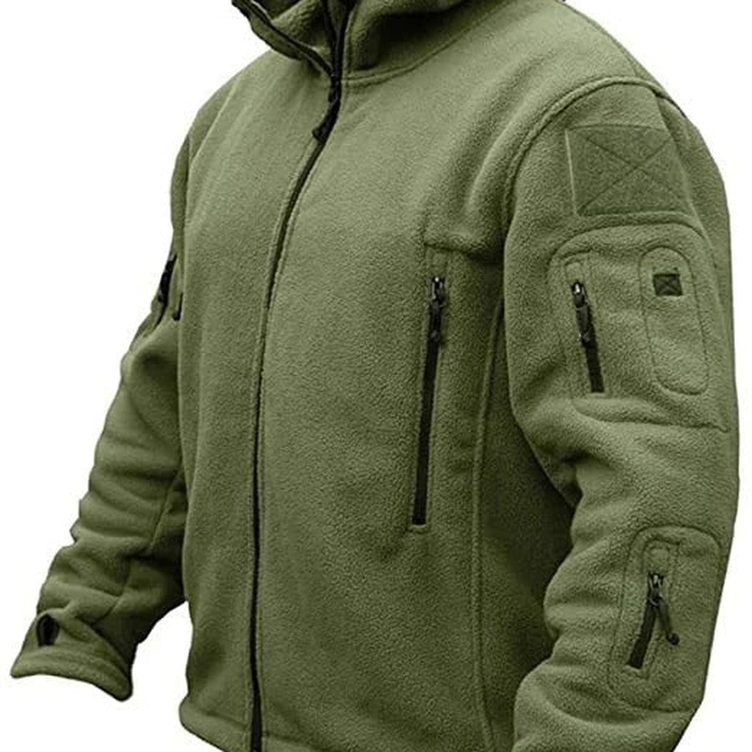 Hooded Fleece Multi-Pocket Jacket