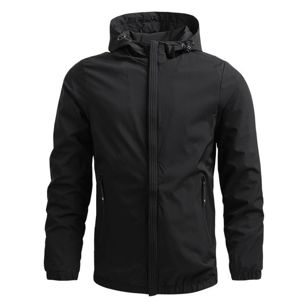 Zip-Front Hooded Shell Jacket