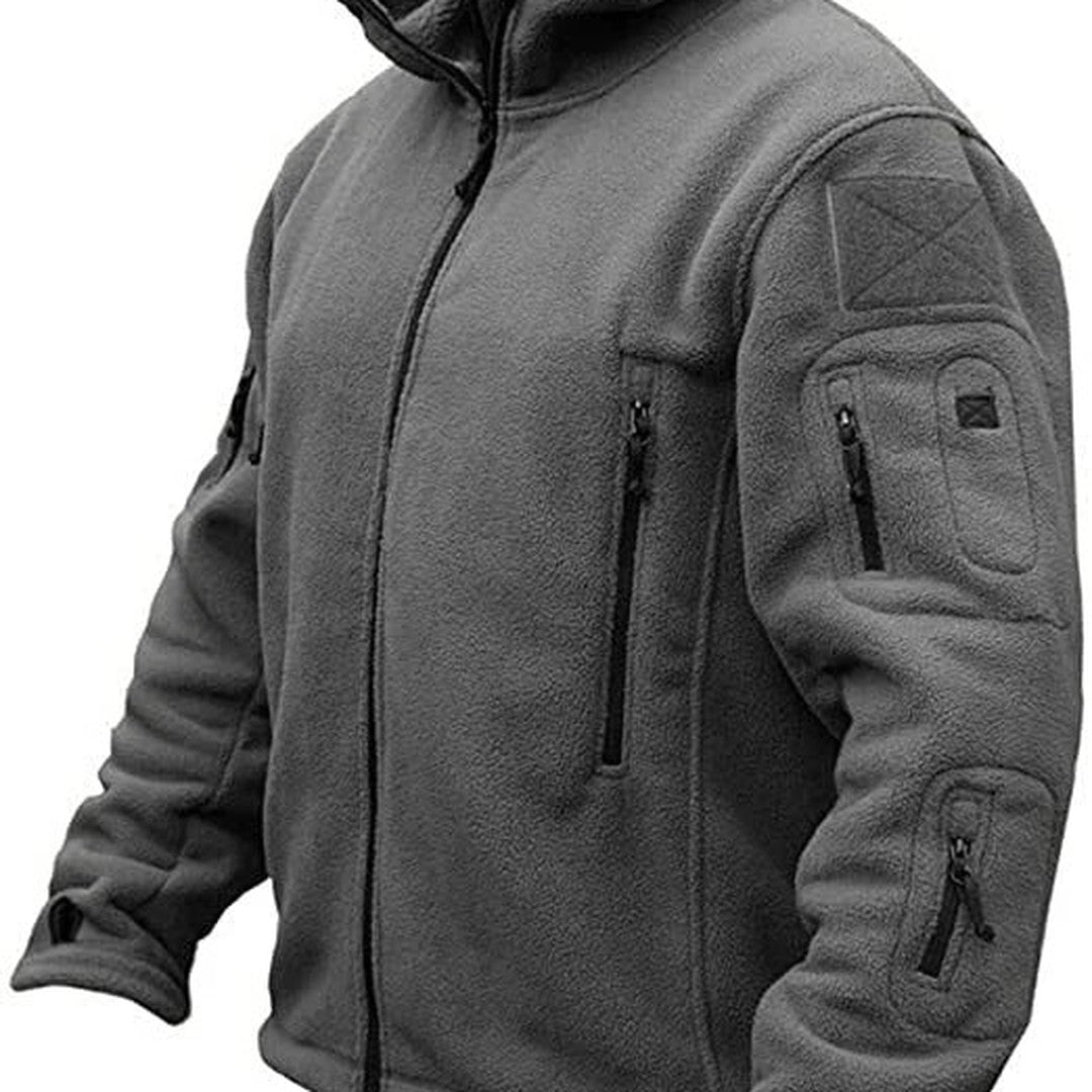 Hooded Fleece Multi-Pocket Jacket