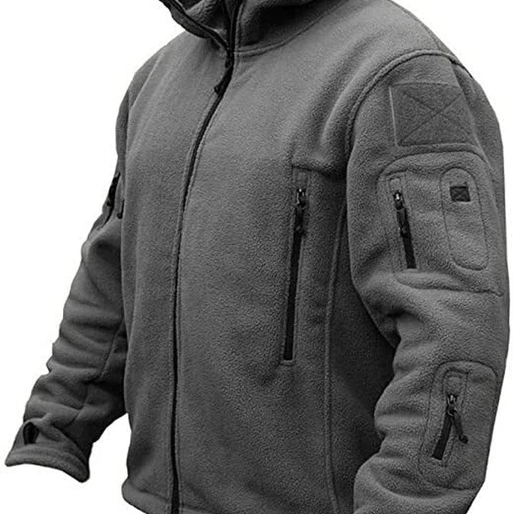 Hooded Fleece Multi-Pocket Jacket