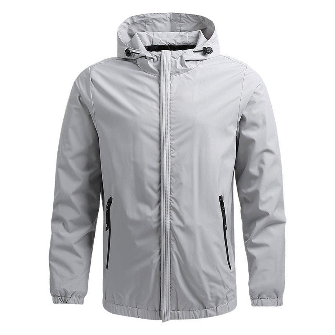 Zip-Front Hooded Shell Jacket