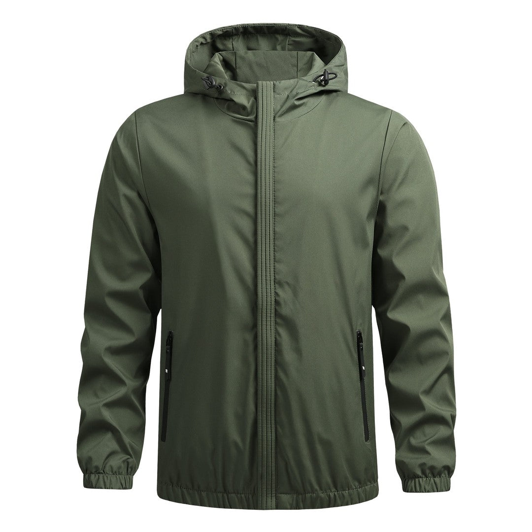 Zip-Front Hooded Shell Jacket