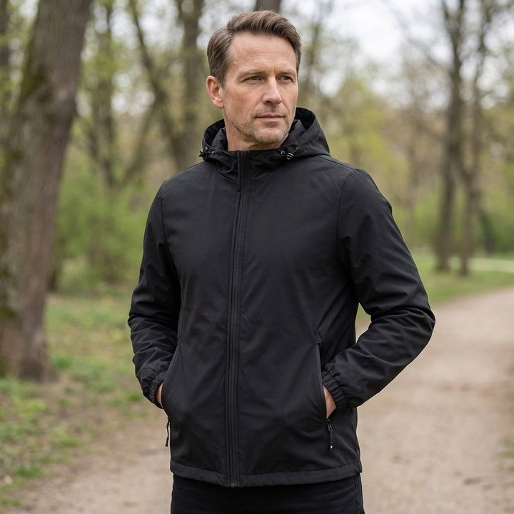 Zip-Front Hooded Shell Jacket