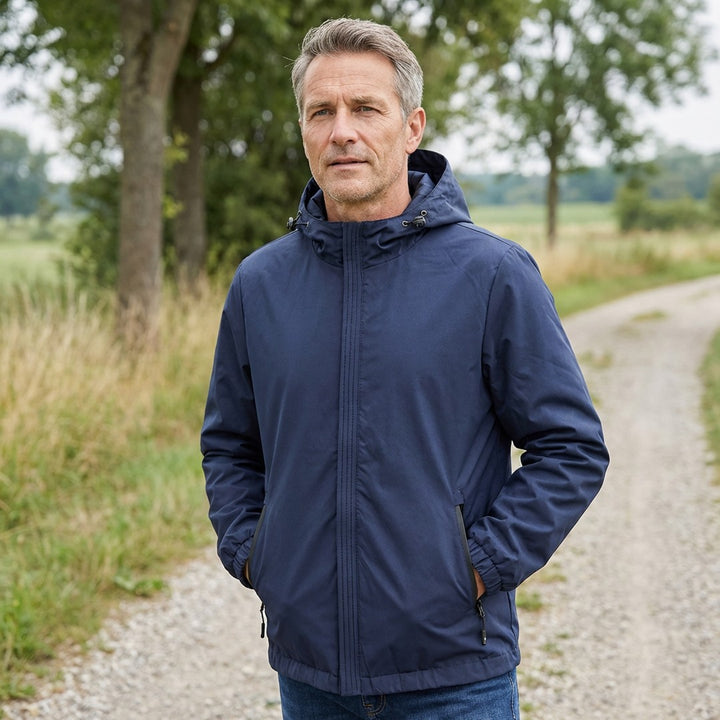 Zip-Front Hooded Shell Jacket