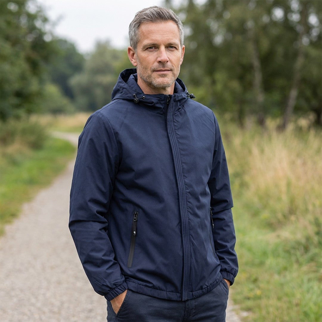 Zip-Front Hooded Shell Jacket