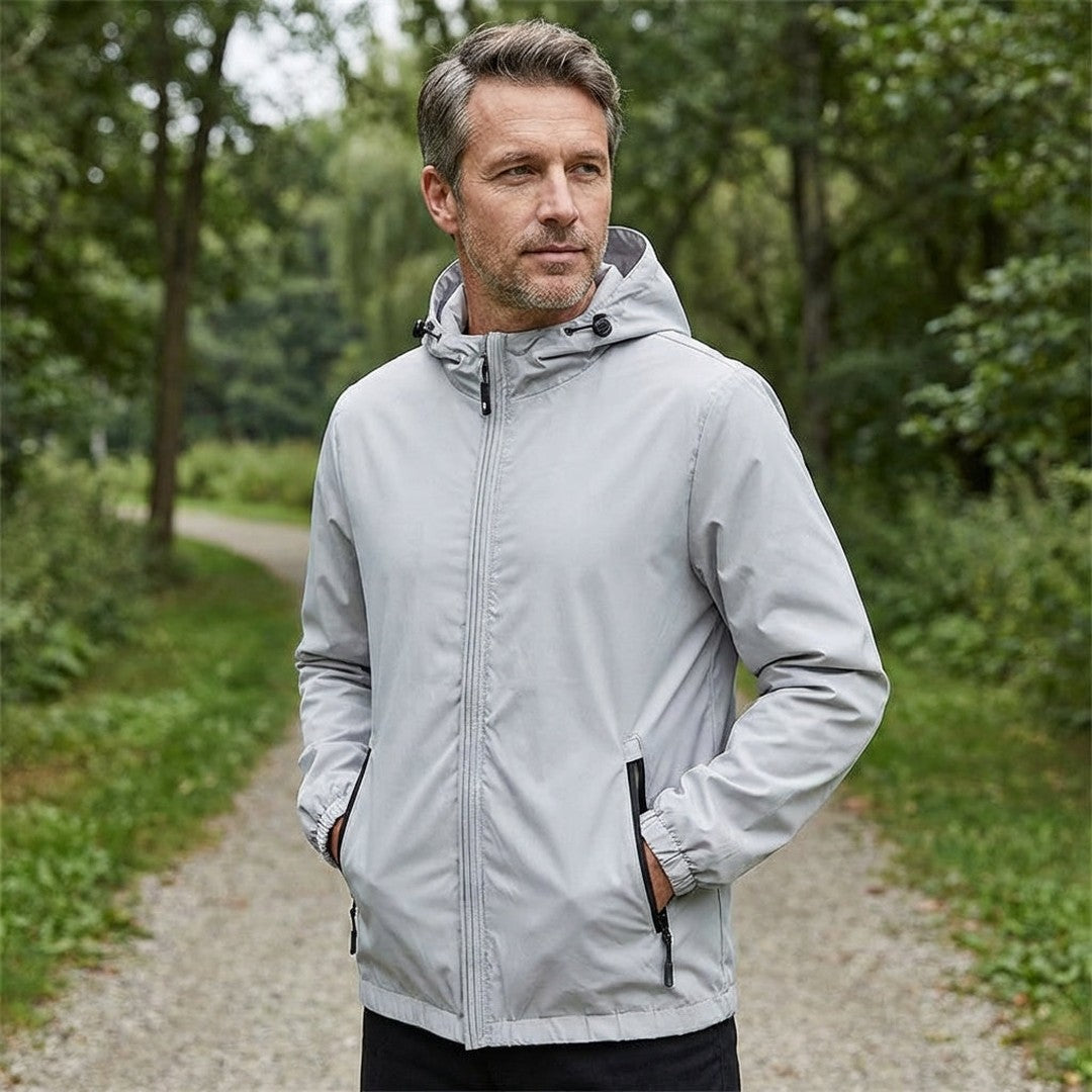 Zip-Front Hooded Shell Jacket