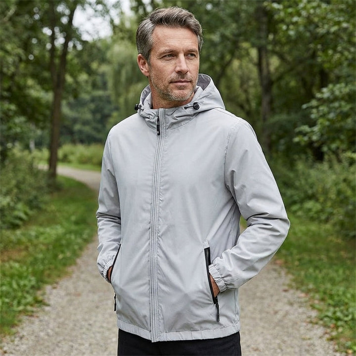 Zip-Front Hooded Shell Jacket