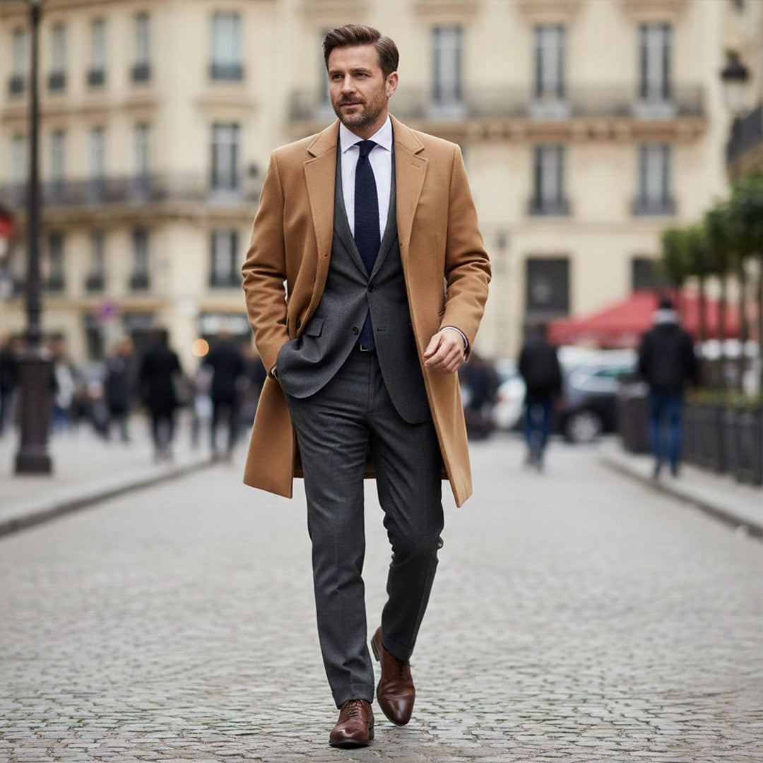 The Belmont Men’s Elegant Classic Wool Overcoat