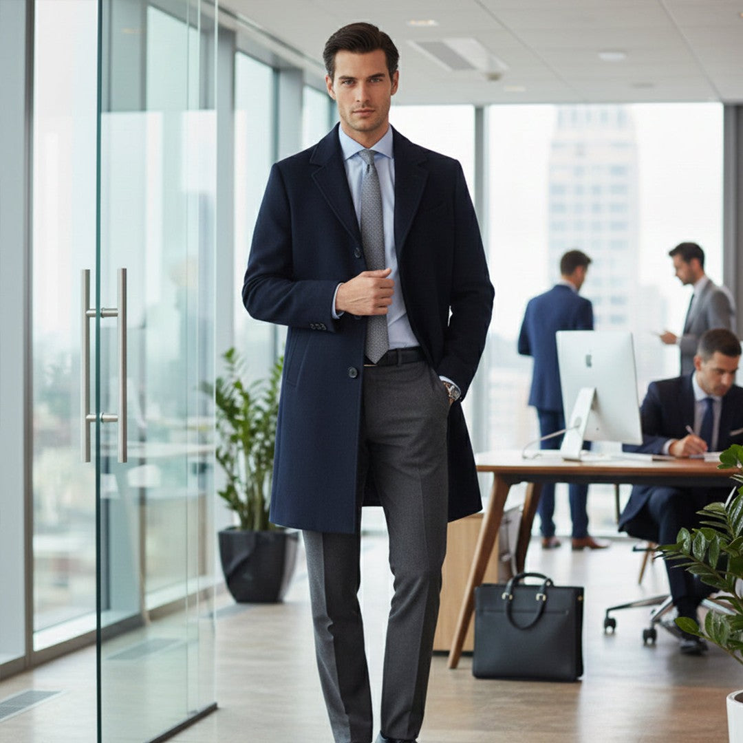 The Belmont Men’s Elegant Classic Wool Overcoat