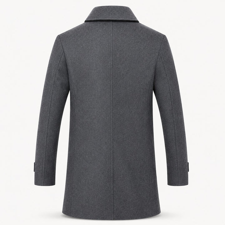 Double-Breasted Tweed-Look Overcoat