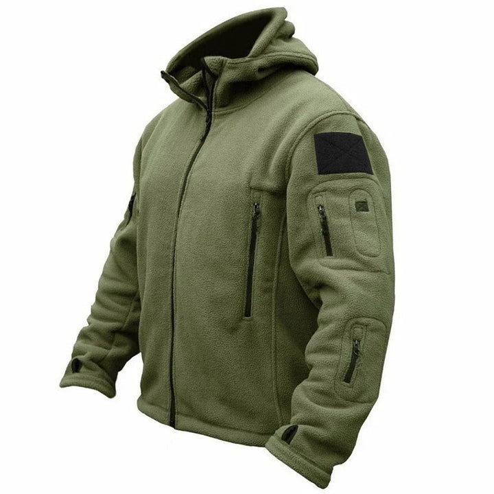 Zip Pocket Hooded Fleece Jacket