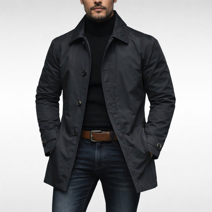 Barrett - Men's Corduroy Wool Blend Coat with Stand Collar - photo 3