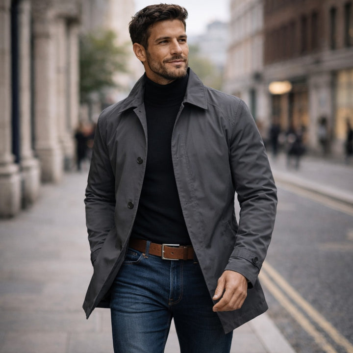 Barrett - Men's Corduroy Wool Blend Coat with Stand Collar - photo 5