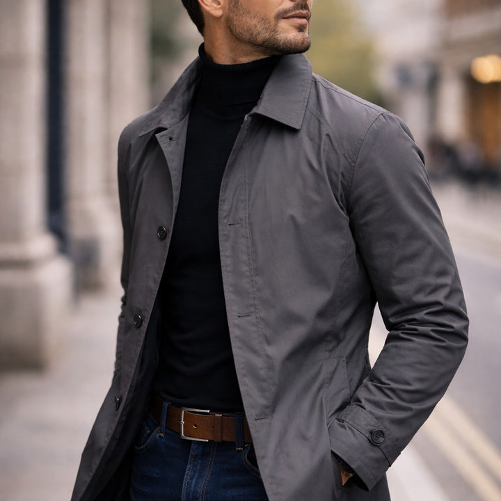 Barrett - Men's Corduroy Wool Blend Coat with Stand Collar - photo 7