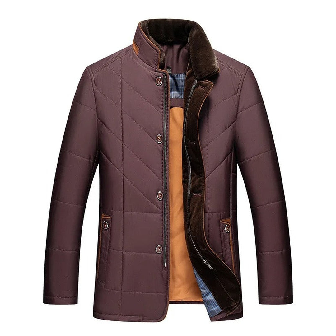 Hadleigh - Quilted Jacket Plush Collar Stand Collar