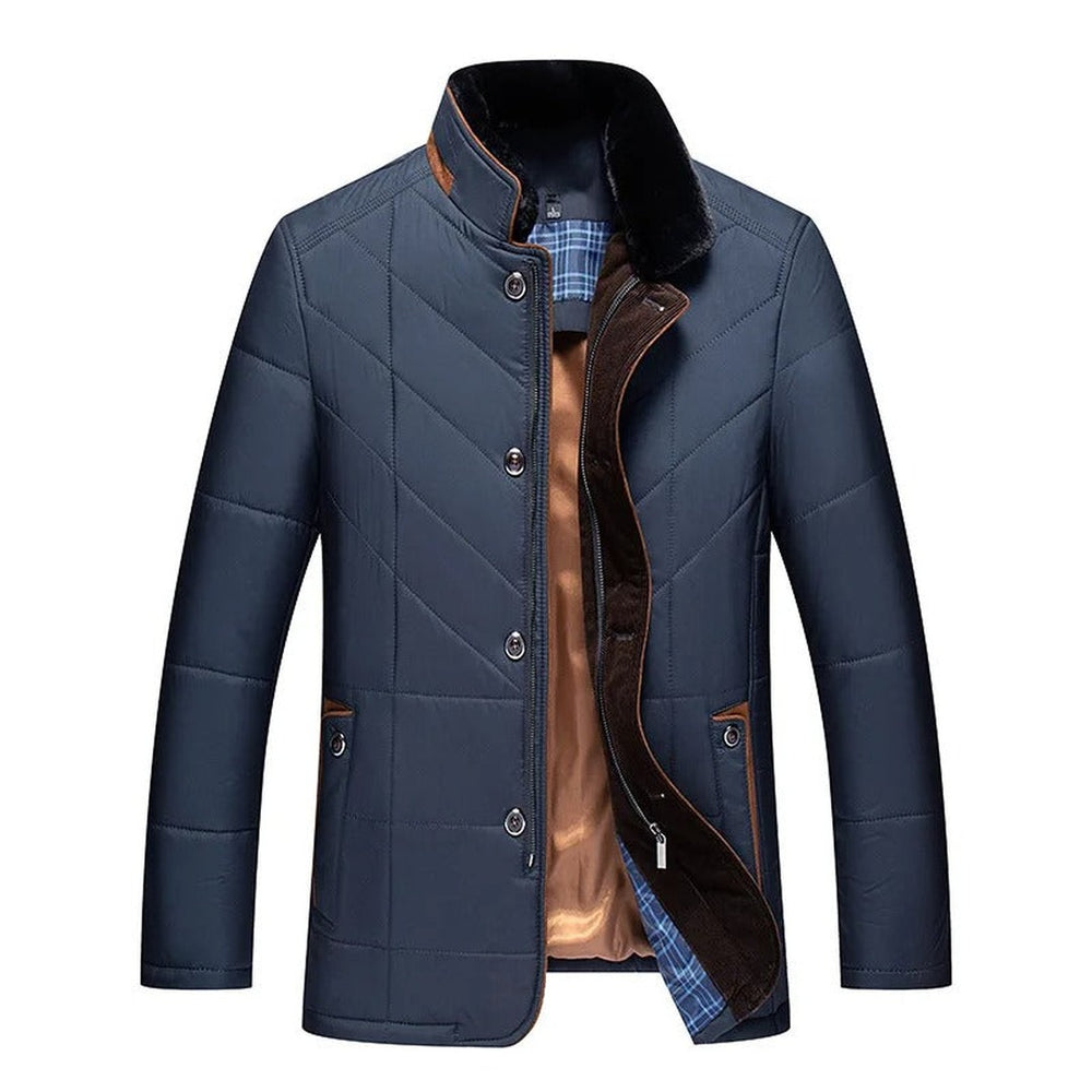 Hadleigh - Quilted Jacket Plush Collar Stand Collar