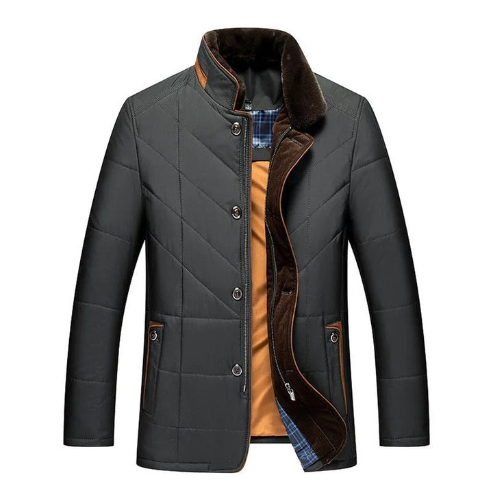 Hadleigh - Quilted Jacket Plush Collar Stand Collar