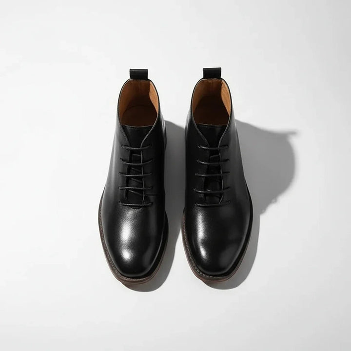 Leather-Look Lace-Up Ankle Boots